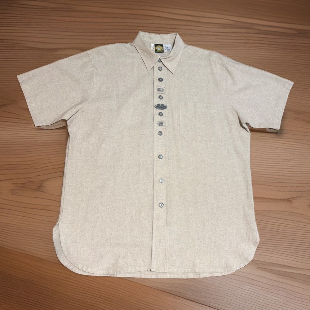 Hammerschmid Linen Blend Trachten Oktoberfest Festival Shirt Regular 45 Vintage